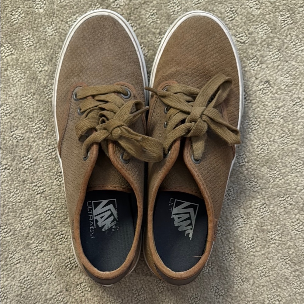 Vans Brown Low-Top Canvas Sneakers